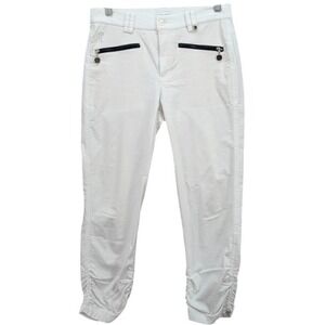 GOLFINO Womens Size 6 Golf Tennis Silvia Slim Capri Pants White Zip Front Pocket